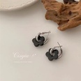 fashion black flower earrings simple alloy drop earringspicture11